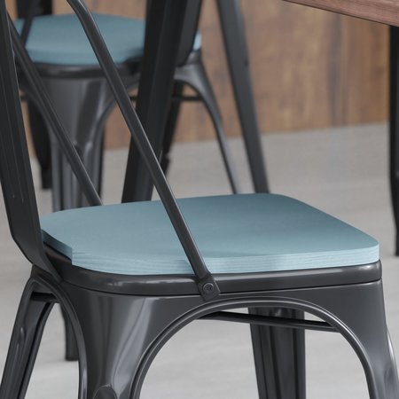 FLASH FURNITURE 4PK Teal-Blue Poly Resin Seats for Stools & Chairs, 4PK 4-JJ-SEA-PL01-CB-GG